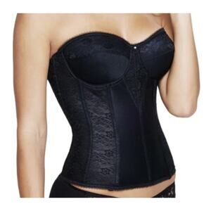 Dominique Colette Lace Corset Bridal Longline Bra Style 8949 Black Size 34B NWT